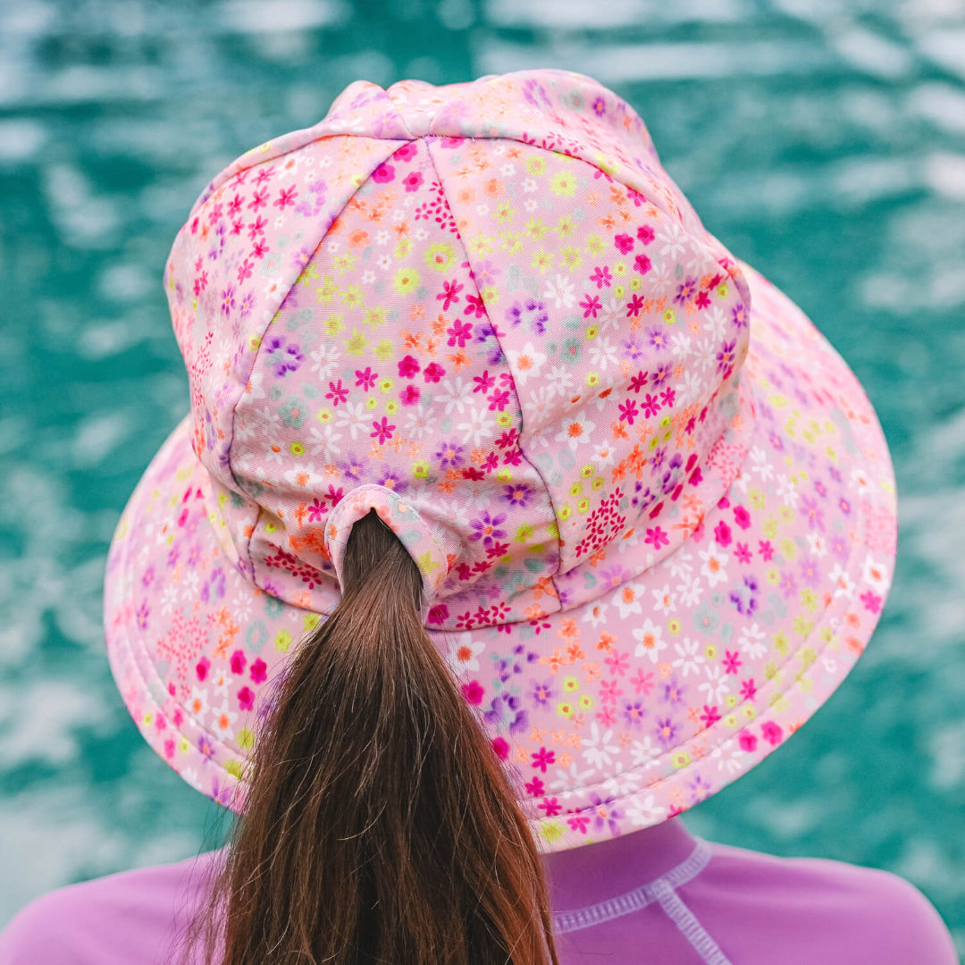 BEDHEAD KIDS UPF50+ PONYTAIL SWIM BUCKET BEACH HAT - ISLA