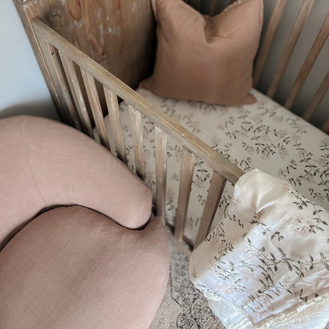 POP YA TOT FLEUR BLANCHE FITTED COT SHEET