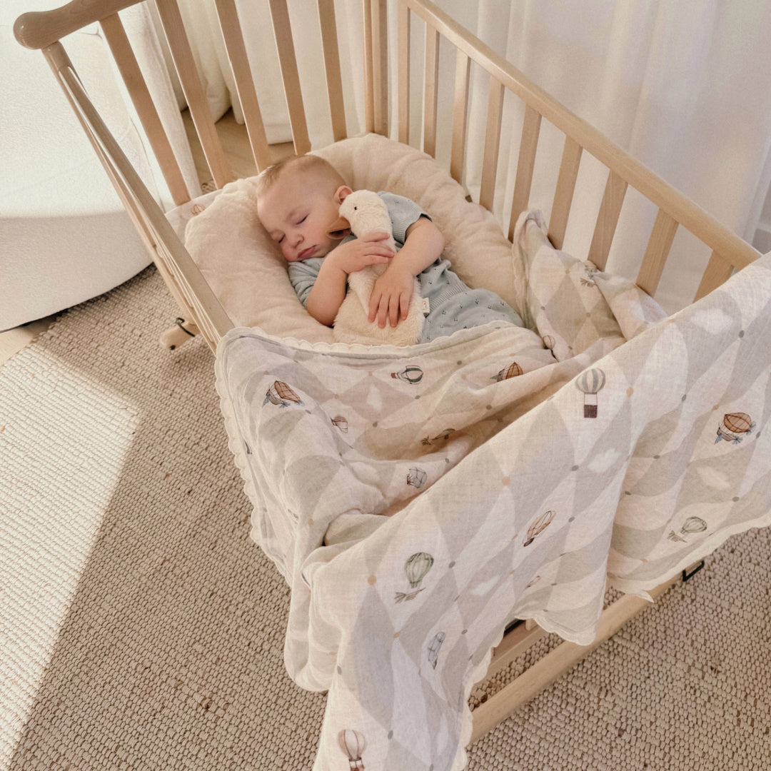 POP YA TOT UP AND AWAY FUR LINED COT BLANKET