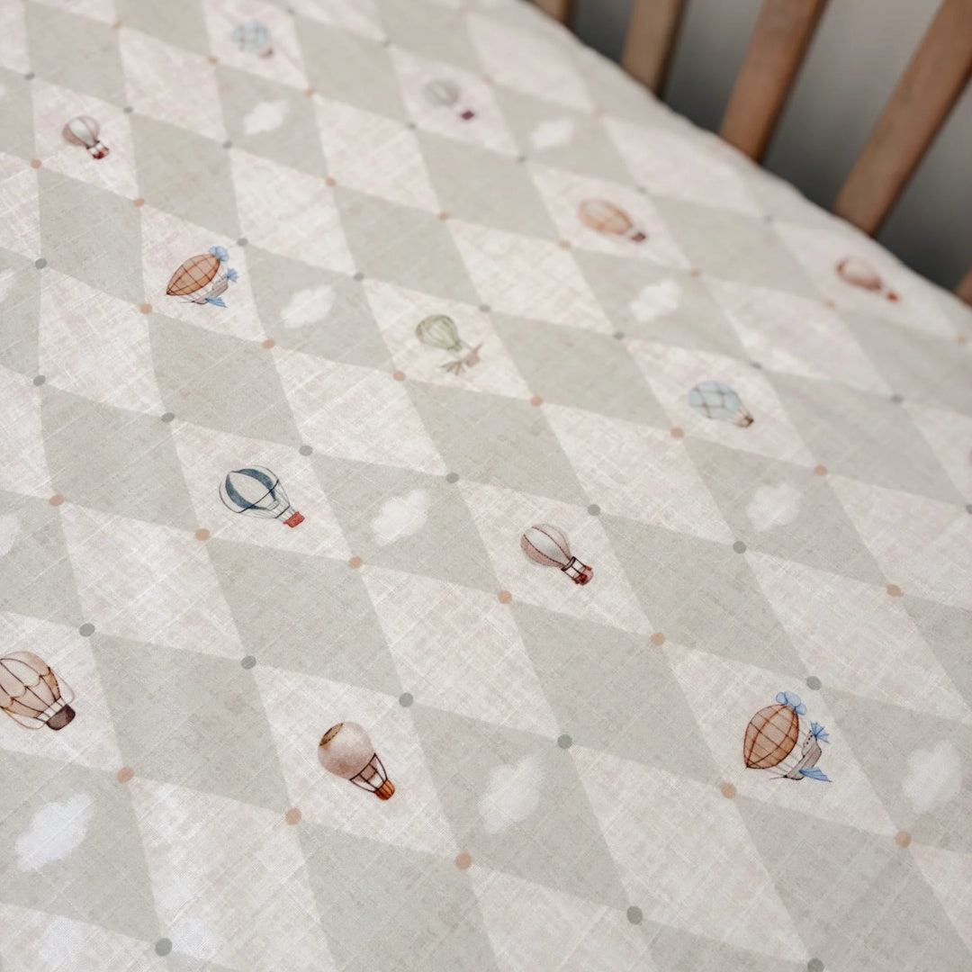 POP YA TOT UP AND AWAY FITTED COT SHEET