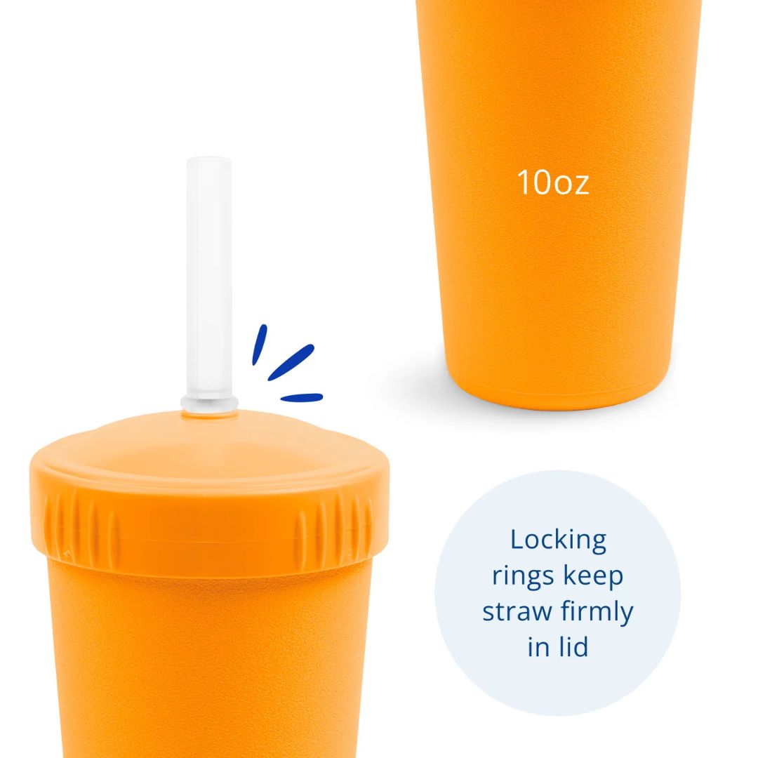 REPLAY STRAW CUP WITH REUSABLE STRAW - ORANGE