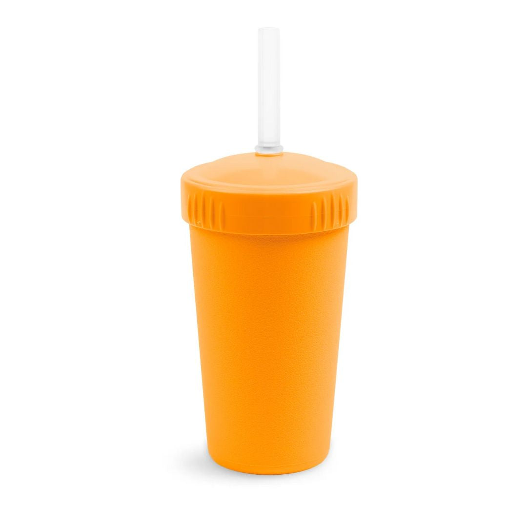 REPLAY STRAW CUP WITH REUSABLE STRAW - ORANGE