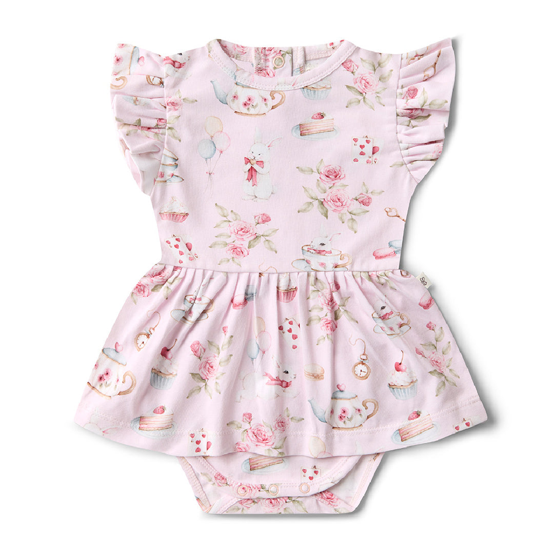 SNUGGLE HUNNY ORGANIC DRESS - ALICE'S TEA PARTY