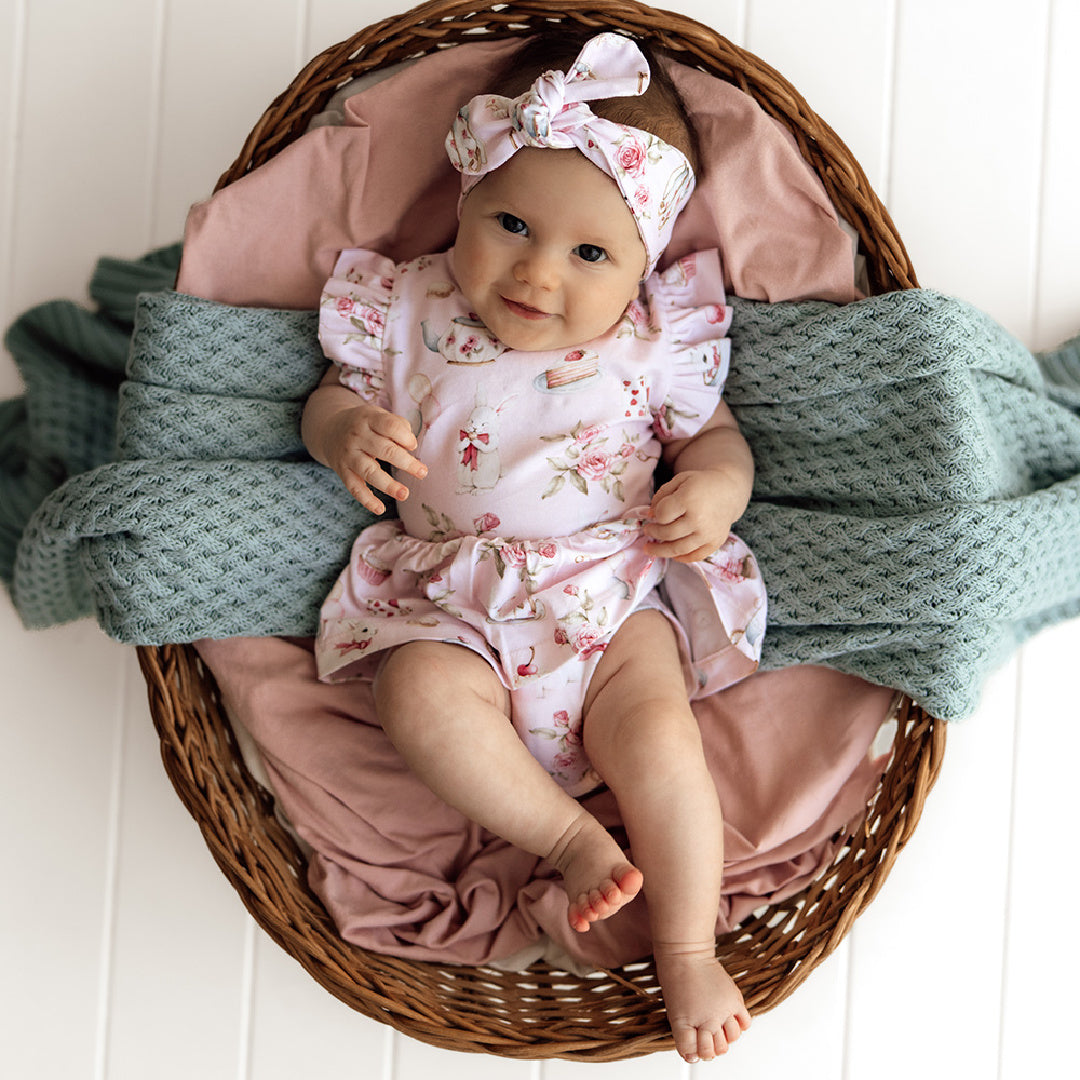 SNUGGLE HUNNY ORGANIC DRESS - ALICE&#39;S TEA PARTY