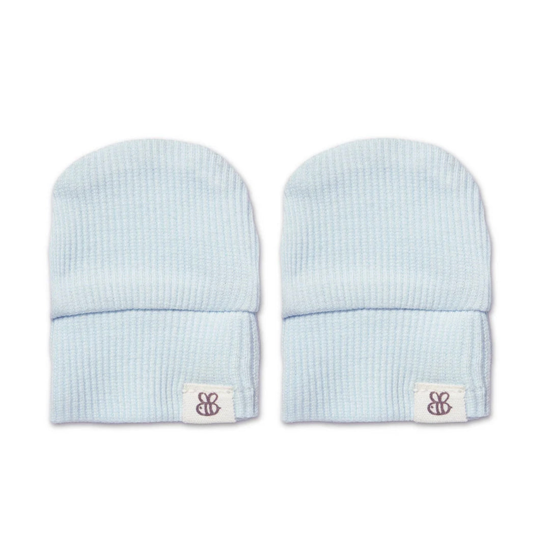 Snuggle Hunny Baby Blue Organic Cotton Rib Mittens