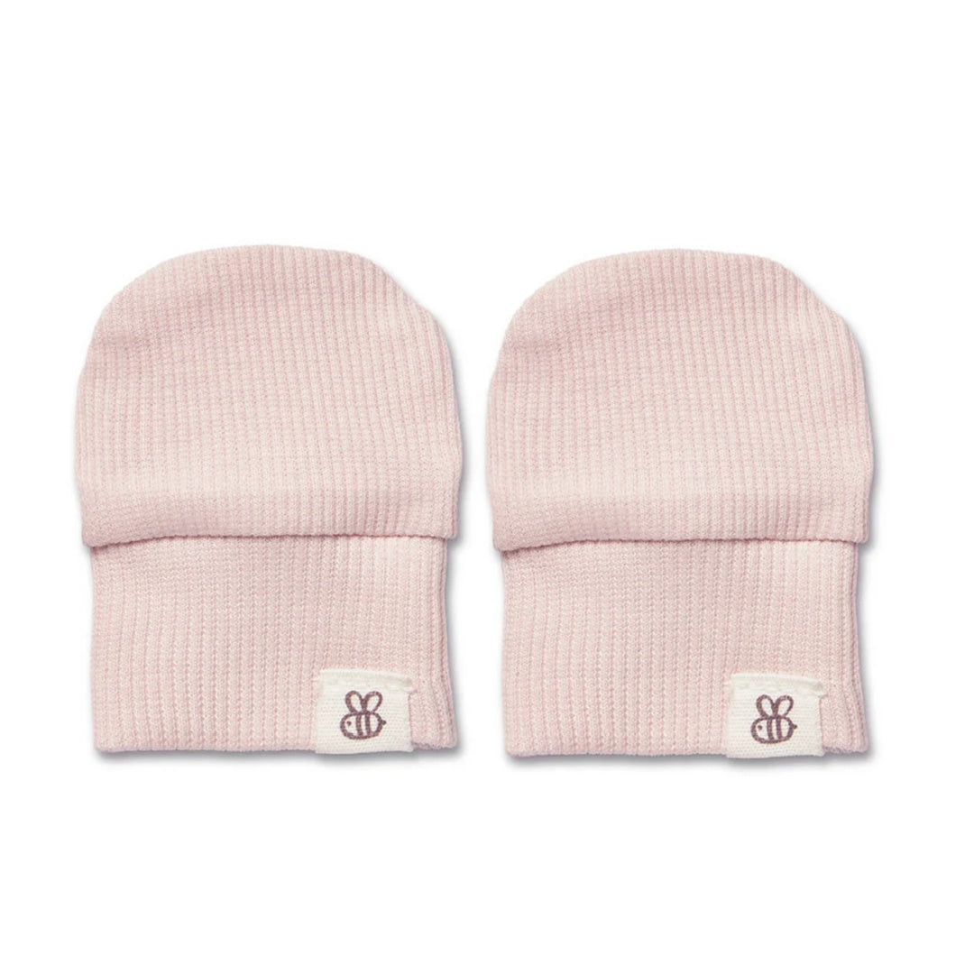 Snuggle Hunny Baby Pink Organic Cotton Rib Mittens