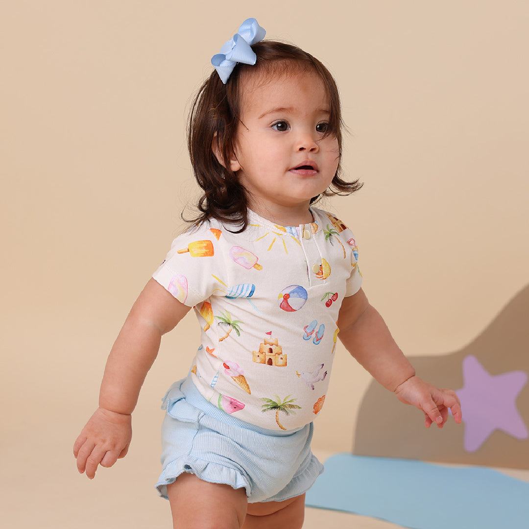 SNUGGLE HUNNY ORGANIC HIGH WAIST BLOOMERS - BABY BLUE