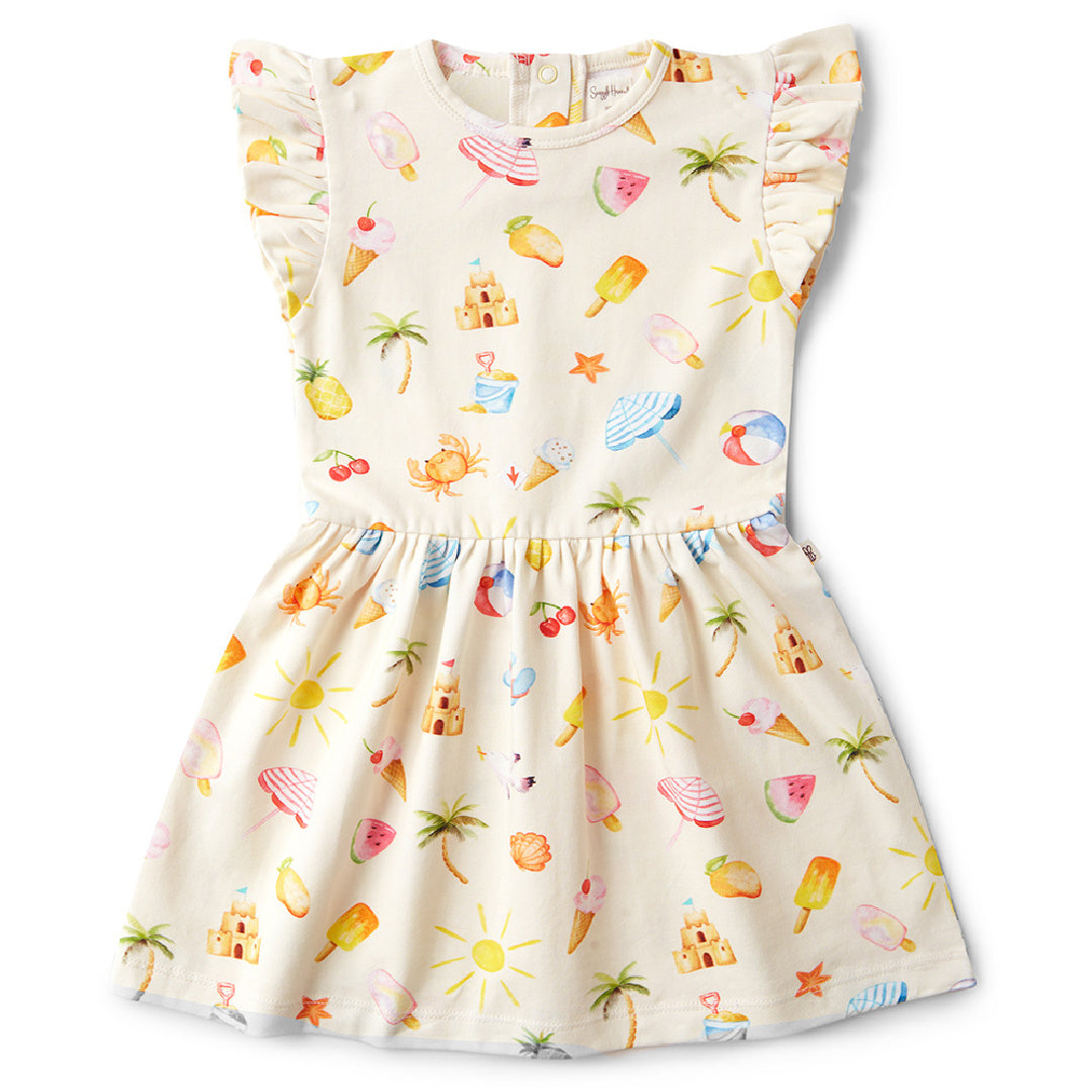 SNUGGLE HUNNY ORGANIC DRESS - BEACH FUN