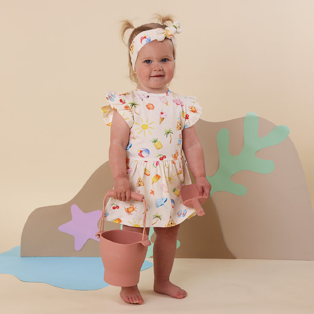 SNUGGLE HUNNY ORGANIC DRESS - BEACH FUN