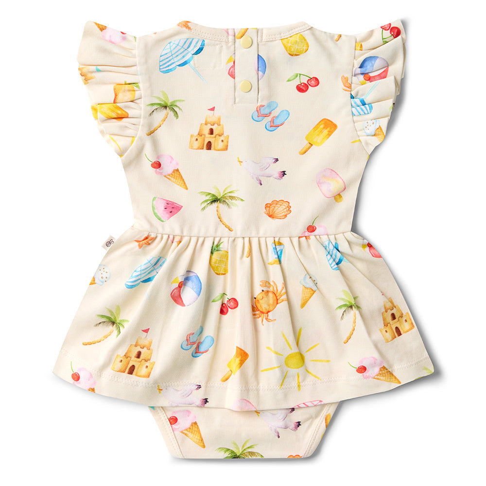SNUGGLE HUNNY ORGANIC DRESS - BEACH FUN