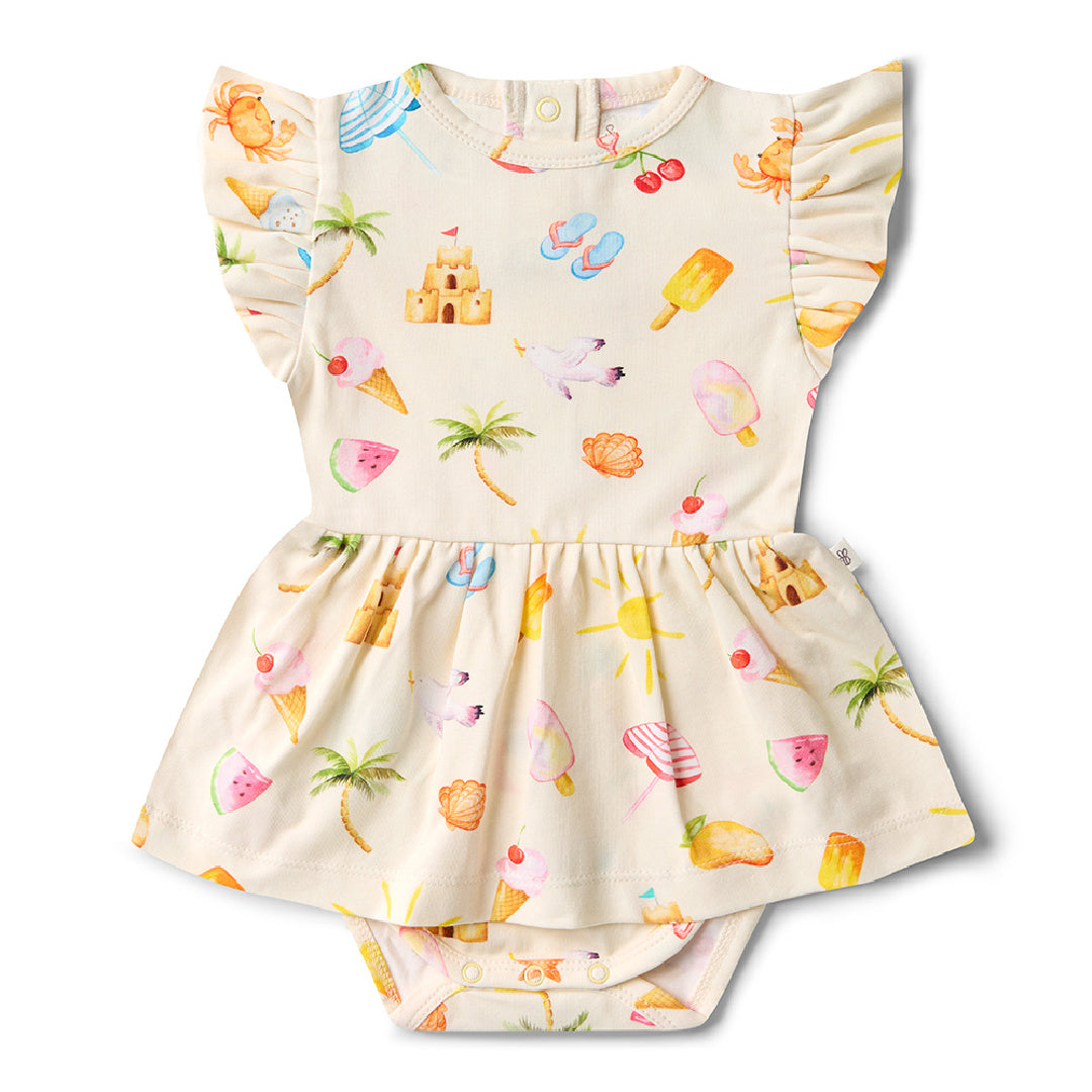 SNUGGLE HUNNY ORGANIC DRESS - BEACH FUN