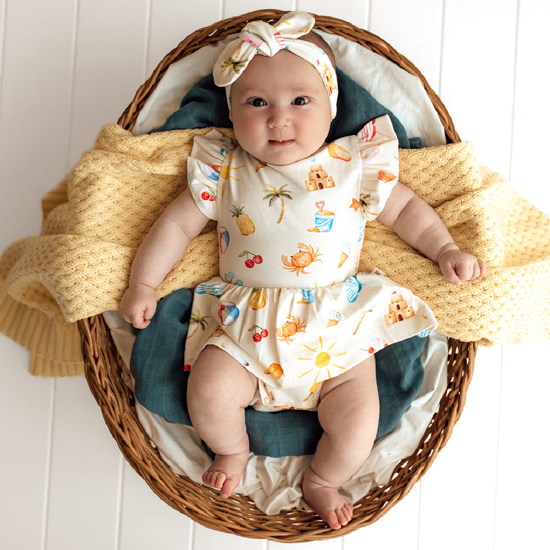 SNUGGLE HUNNY ORGANIC DRESS - BEACH FUN