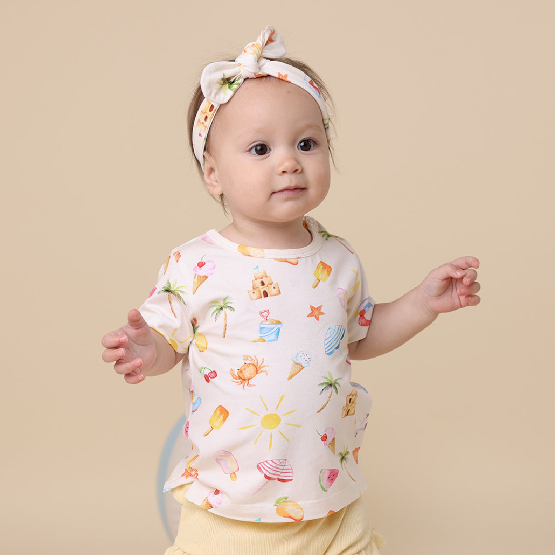 SNUGGLE HUNNY ORGANIC SHORT SLEEVE T-SHIRT - BEACH FUN