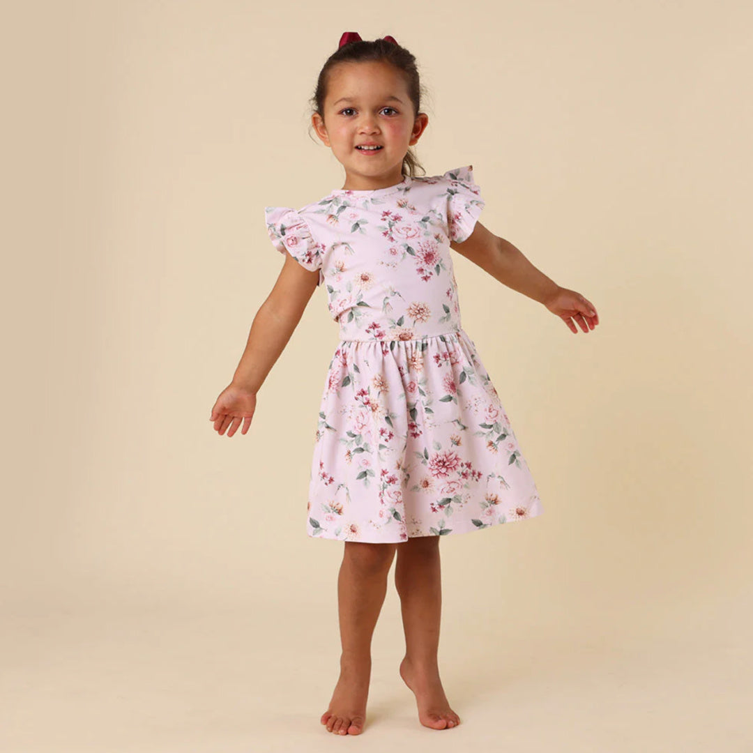 SNUGGLE HUNNY ORGANIC DRESS - BIRDS &amp; BLOOMS
