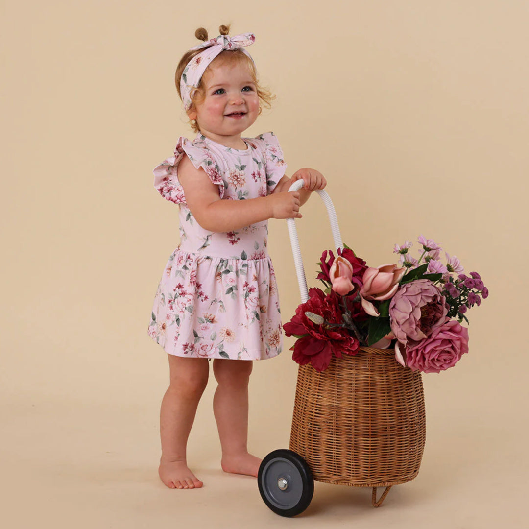 SNUGGLE HUNNY ORGANIC DRESS - BIRDS &amp; BLOOMS