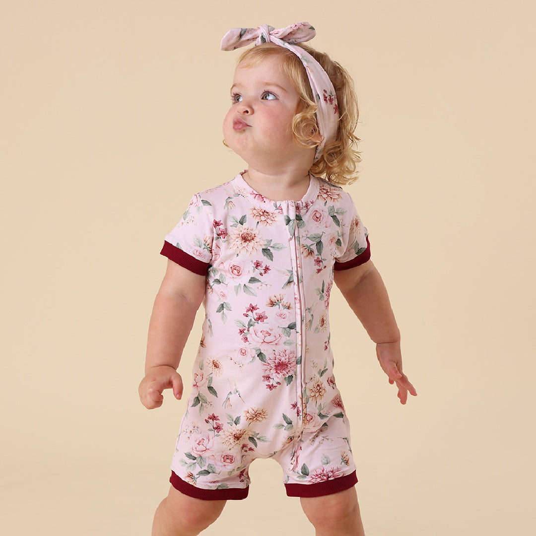 SNUGGLE HUNNY ORGANIC SNUGGLE SHORTIE -  BIRDS & BLOOMS