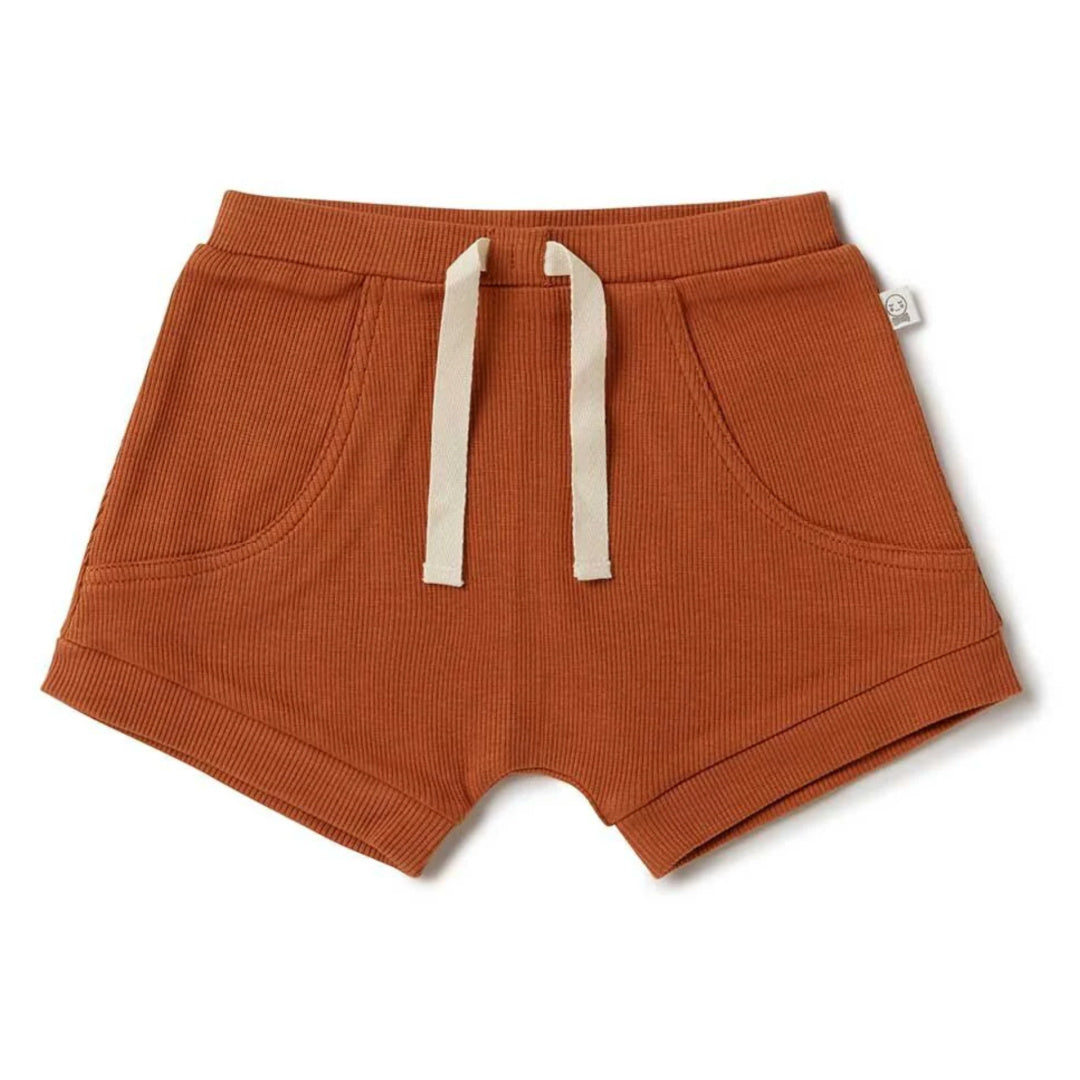 SNUGGLE HUNNY ORGANIC BABY SHORTS - BISCUIT