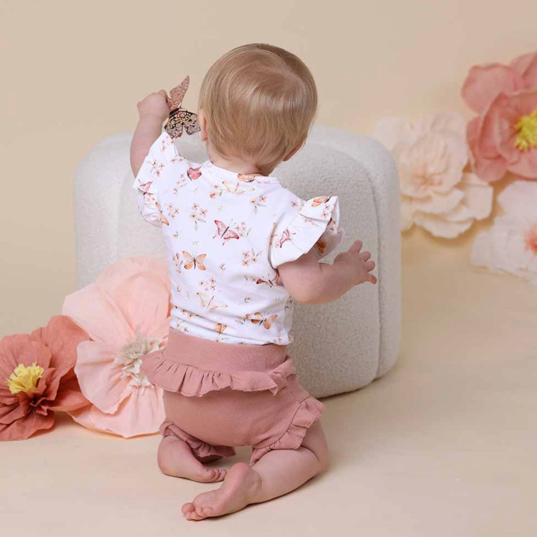 SNUGGLE HUNNY ORGANIC HIGH WAIST BLOOMERS - ROSE