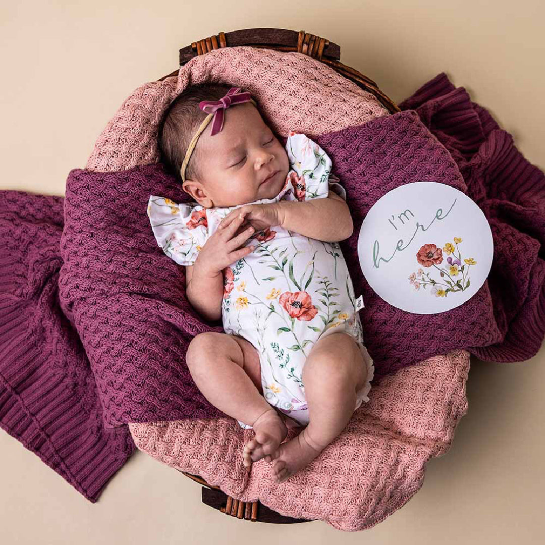 SNUGGLE HUNNY ORGANIC SHORT SLEEVE BODYSUIT WITH FRILL - MEADOW