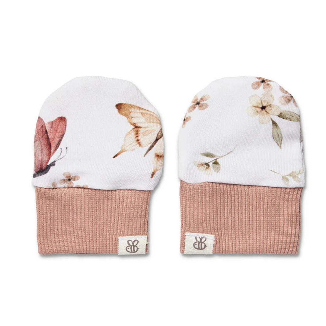 Snuggle Hunny Butterfly Organic Cotton Rib Mittens
