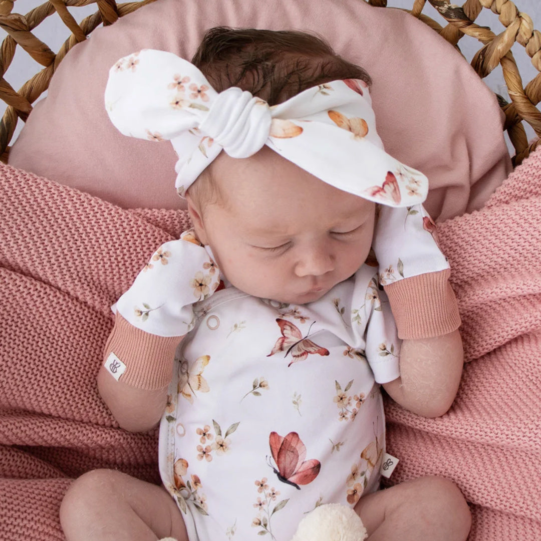 Snuggle Hunny Butterfly Organic Cotton Rib Mittens