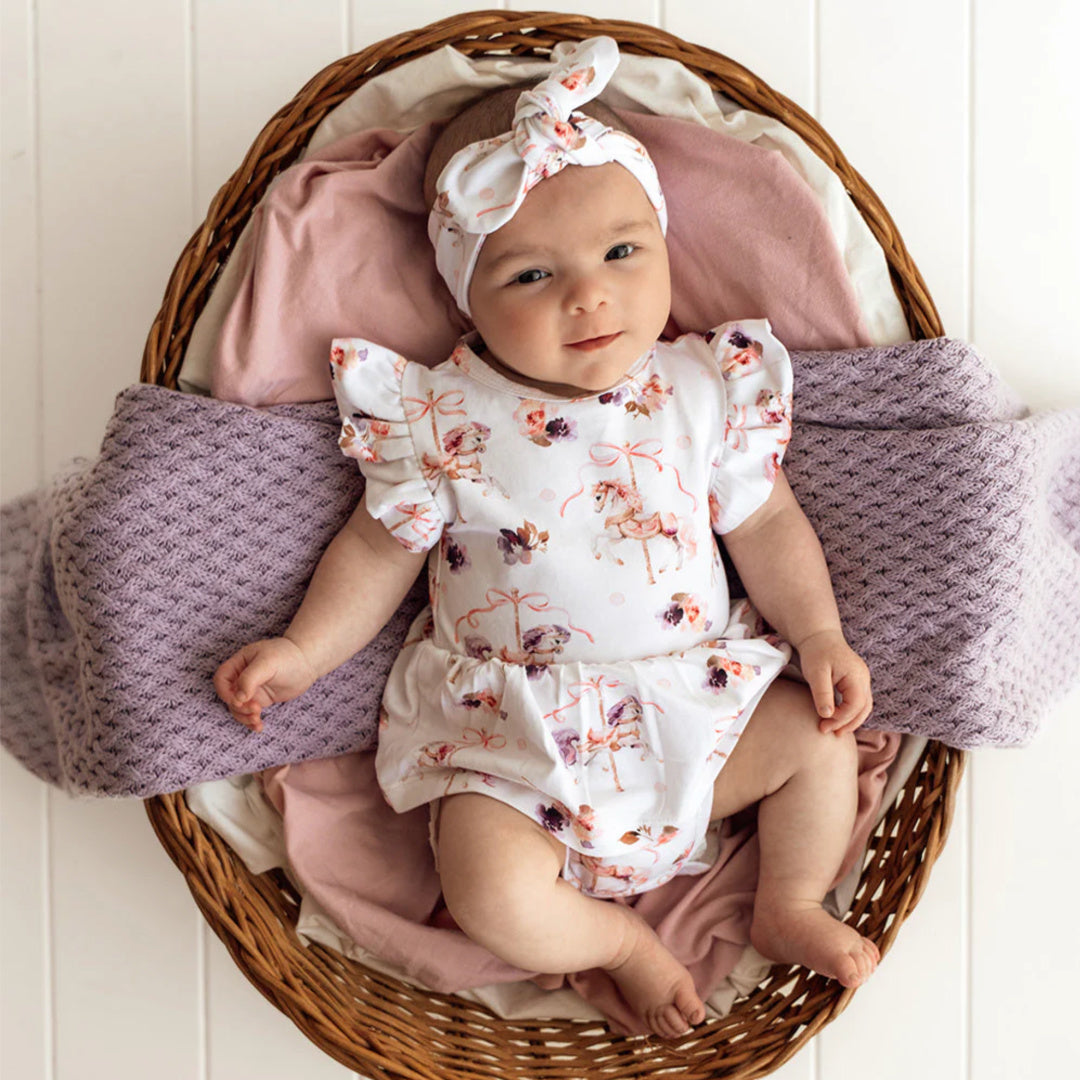 SNUGGLE HUNNY ORGANIC DRESS - CAROUSEL