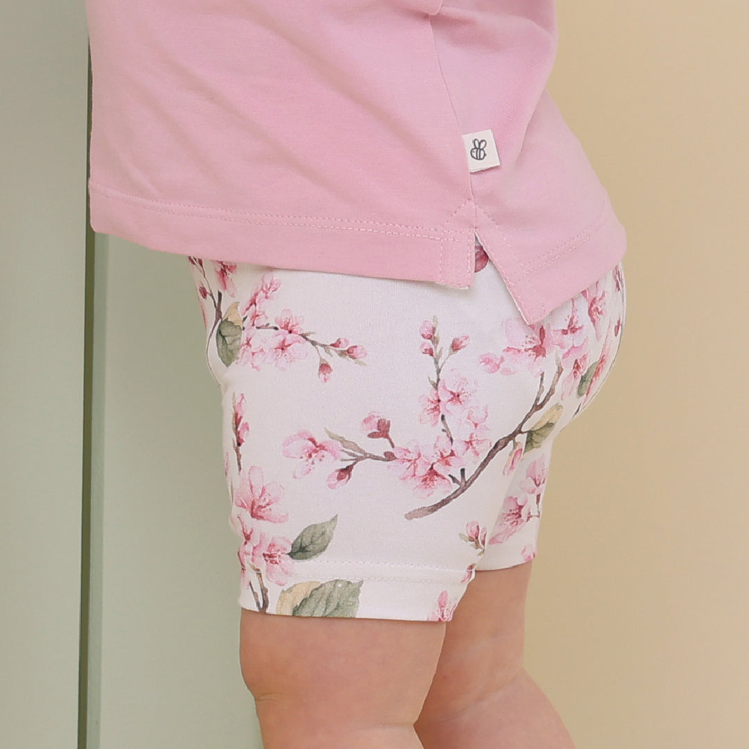 SNUGGLE HUNNY ORGANIC BIKE SHORTS - CHERRY BLOSSOM