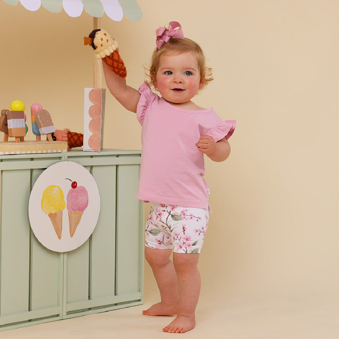 SNUGGLE HUNNY ORGANIC BIKE SHORTS - CHERRY BLOSSOM