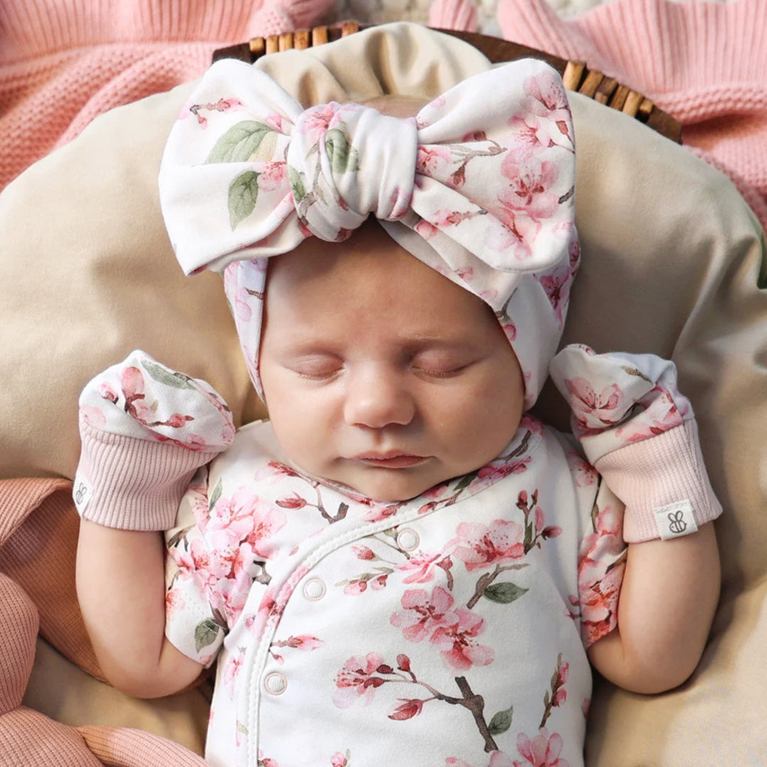 Snuggle Hunny Cherry Blossom Organic Cotton Mittens