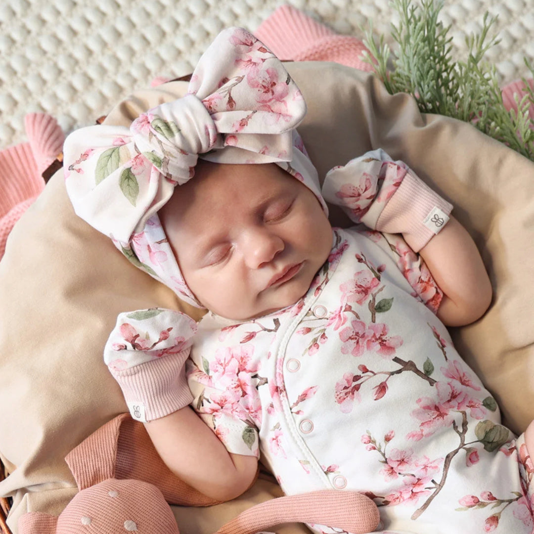 Snuggle Hunny Cherry Blossom Organic Cotton Mittens