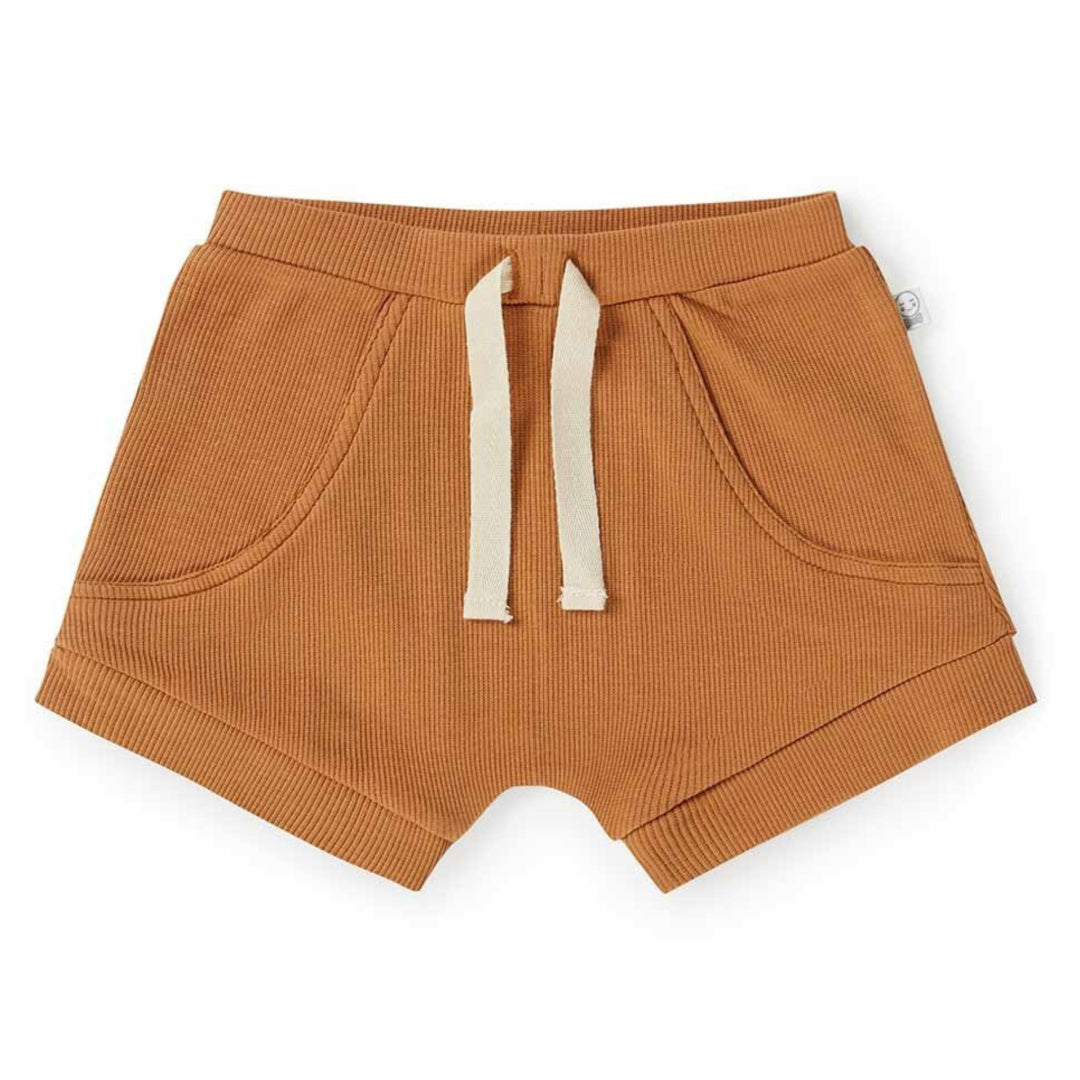 SNUGGLE HUNNY ORGANIC BABY SHORTS - CHESTNUT