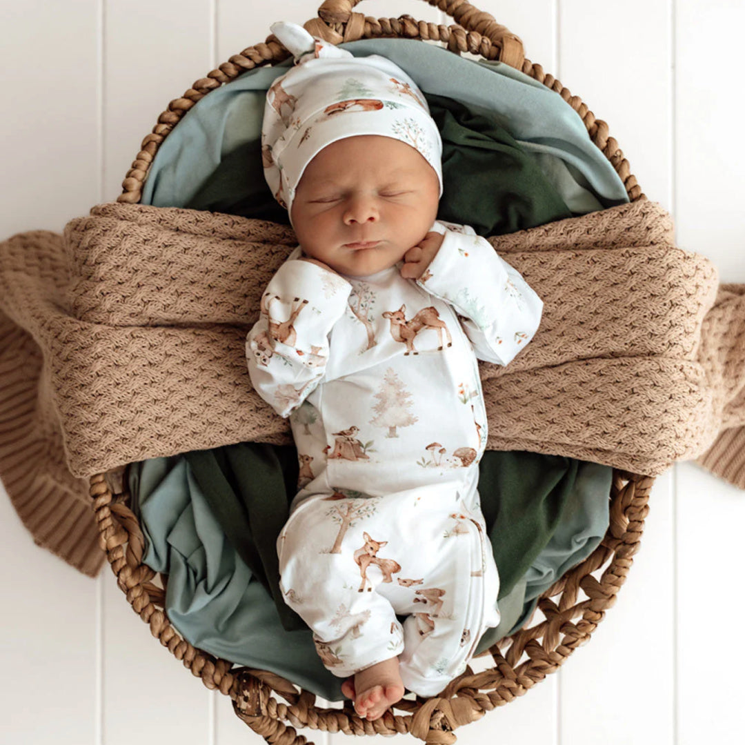 SNUGGLE HUNNY ORGANIC SNUGGLESUIT CONVERTIBLE ZIP ROMPER - WOODLAND TALES