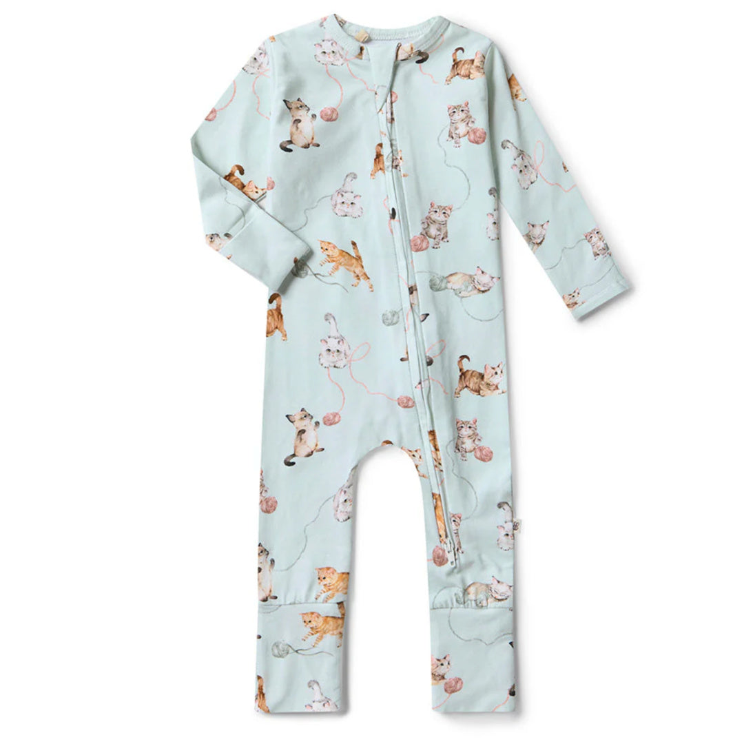 SNUGGLE HUNNY ORGANIC SNUGGLESUIT CONVERTIBLE ROMPER - KITTENS