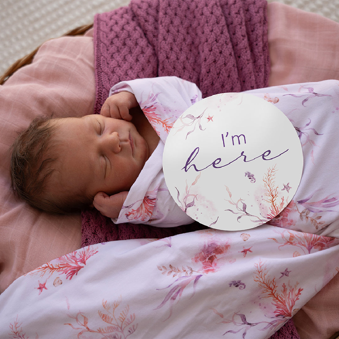 SNUGGLE HUNNY REVERSIBLE MILESTONE CARDS - CORAL