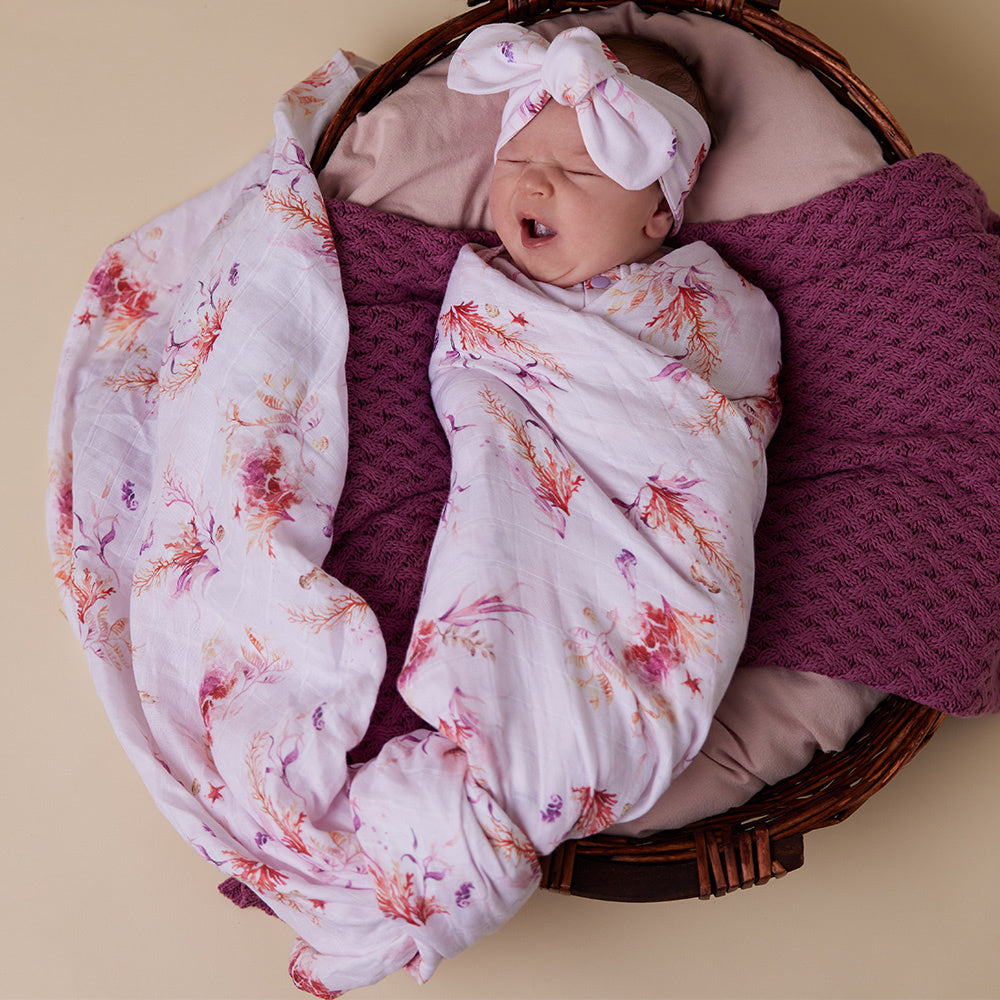 SNUGGLE HUNNY ORGANIC MUSLIN WRAP - CORAL