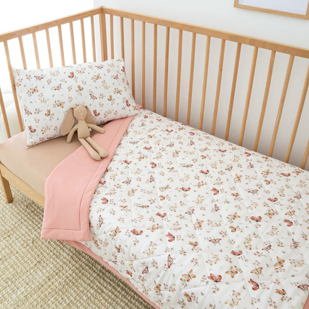 SNUGGLE HUNNY ORGANIC COTTON COT COMFORTER - BUTTERFLY
