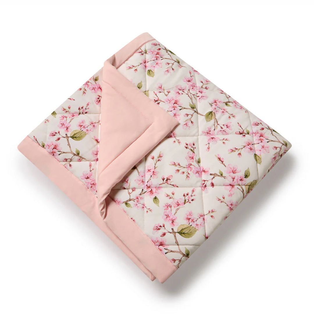 SNUGGLE HUNNY ORGANIC COTTON COT COMFORTER - CHERRY BLOSSOM