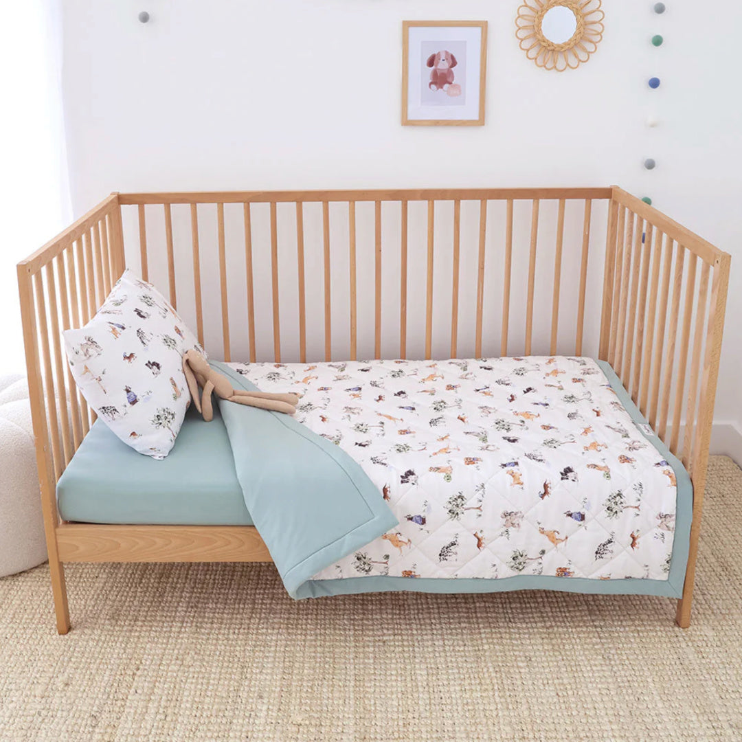 SNUGGLE HUNNY ORGANIC COTTON COT COMFORTER - DOG PARK