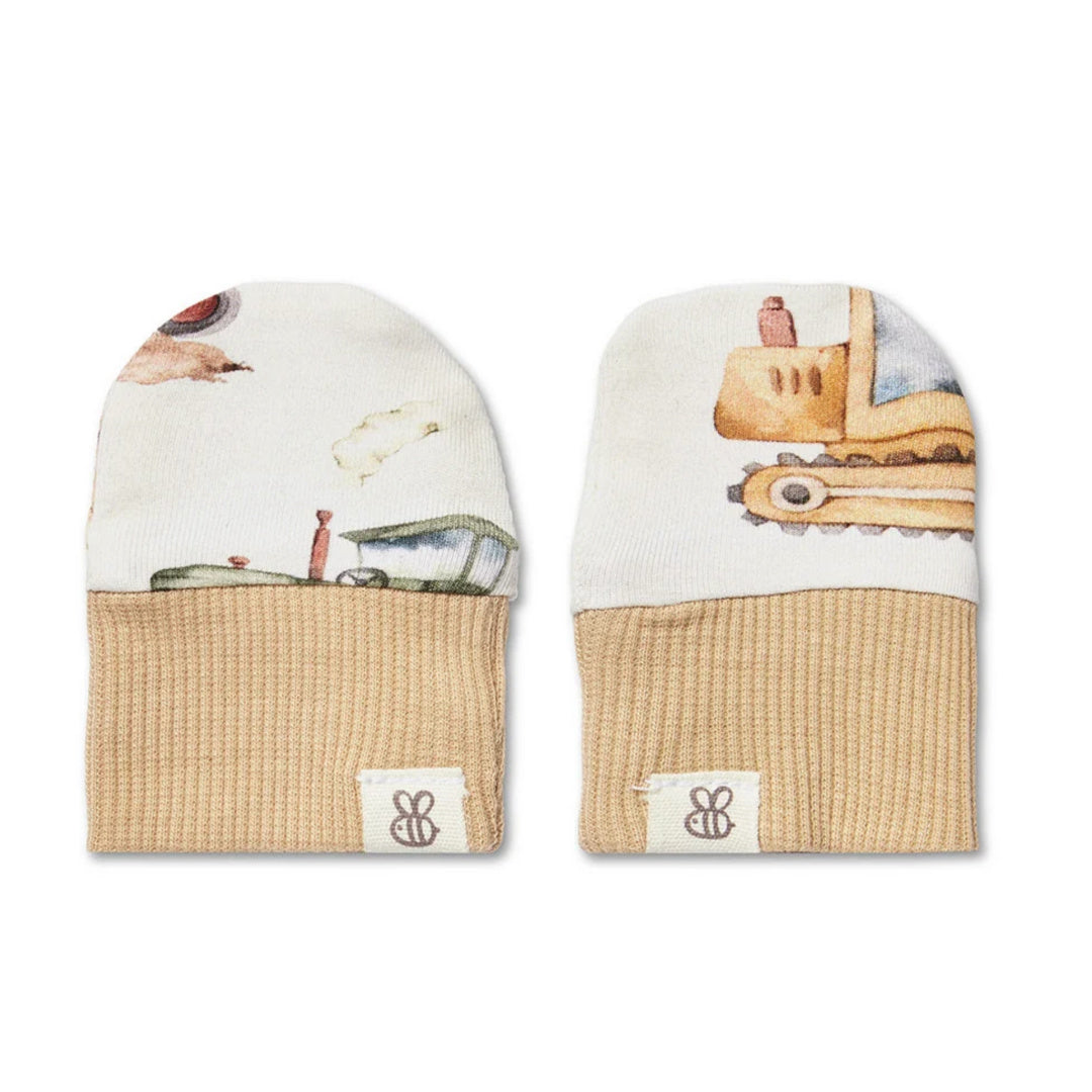 Snuggle Hunny Diggers &amp; Tractors Organic Cotton Mittens