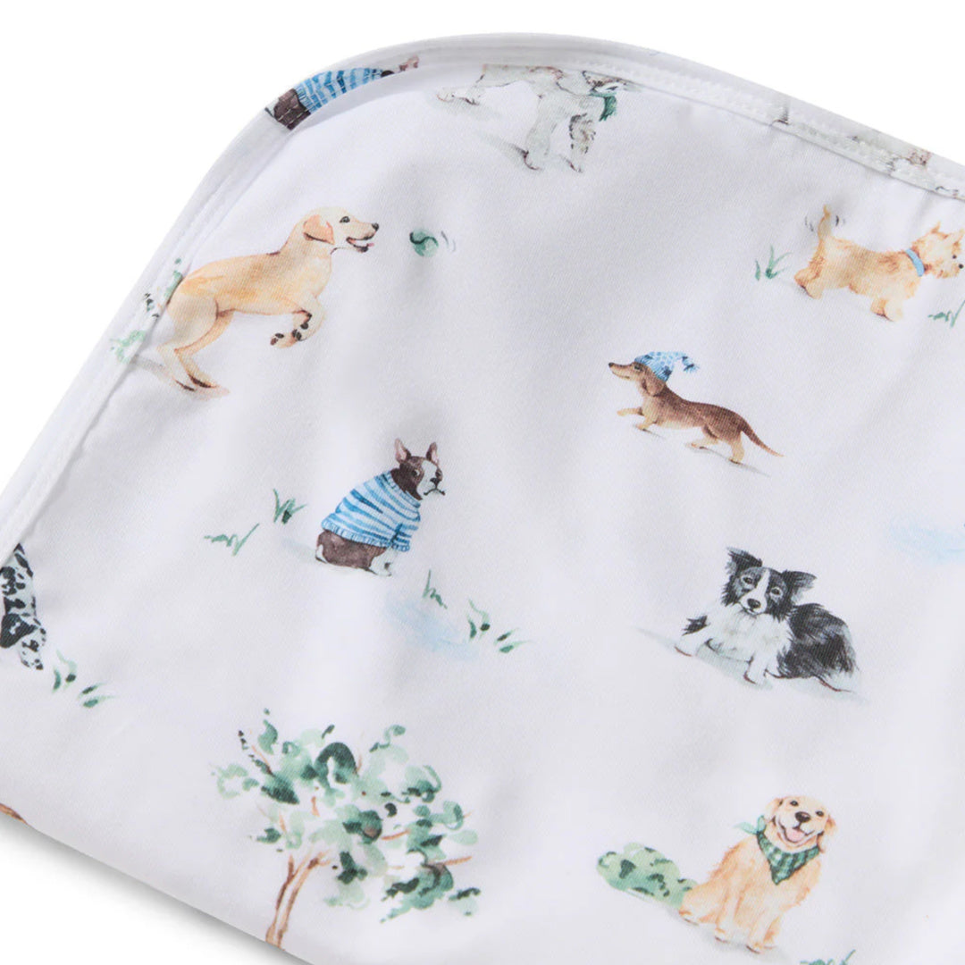 SNUGGLE HUNNY ORGANIC JERSEY WRAP AND BEANIE SET - DOG PARK