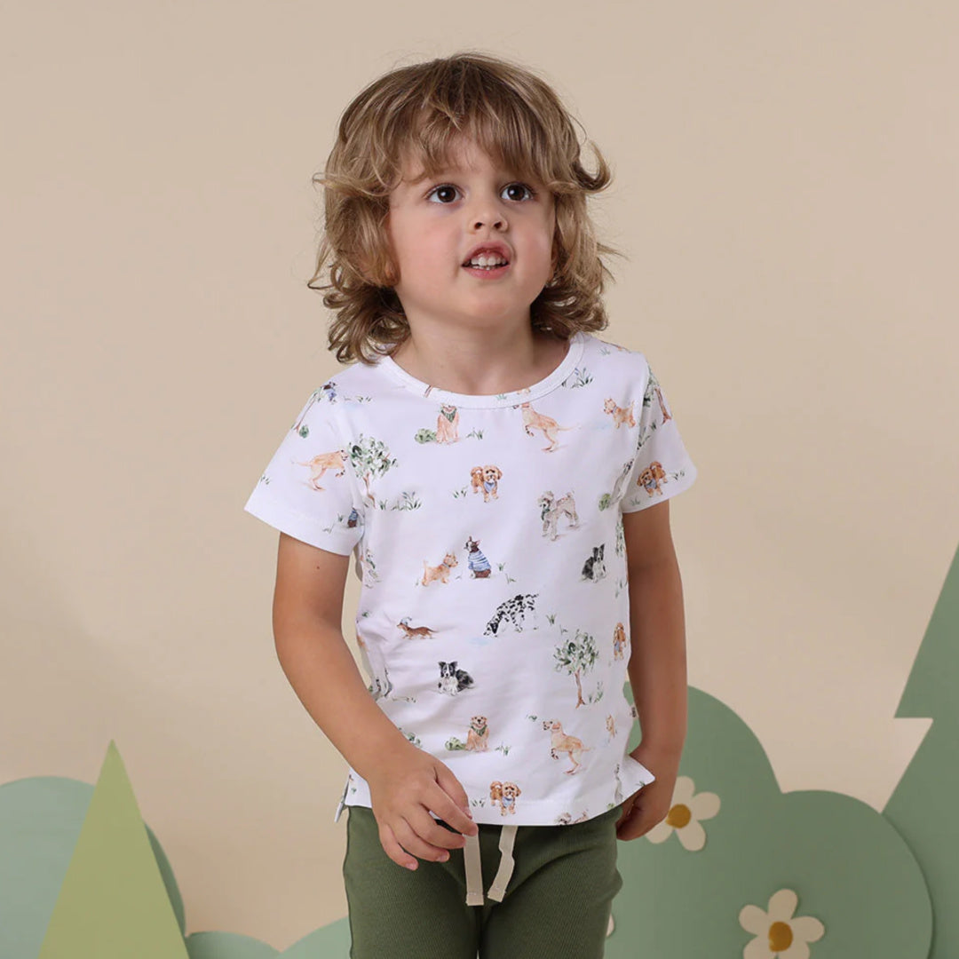 SNUGGLE HUNNY ORGANIC SHORT SLEEVE T-SHIRT - DOG PARK