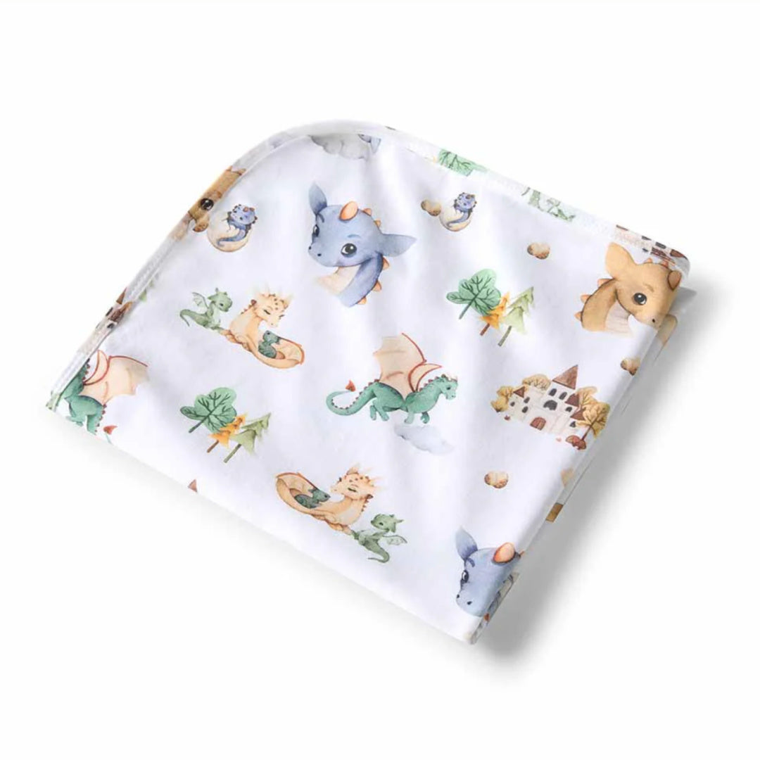 SNUGGLE HUNNY ORGANIC JERSEY WRAP AND BEANIE SET - DRAGON