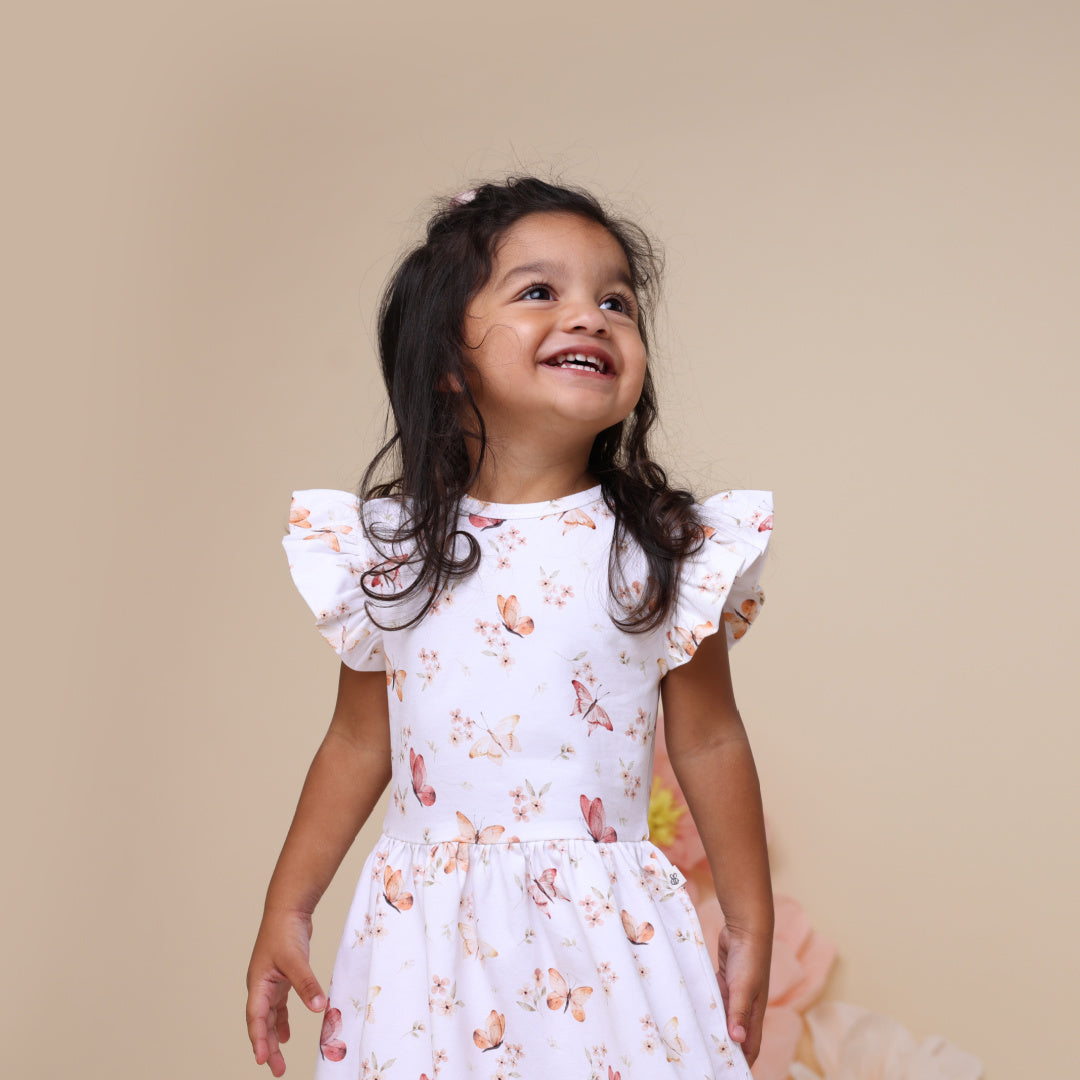 SNUGGLE HUNNY ORGANIC DRESS - BUTTERFLY