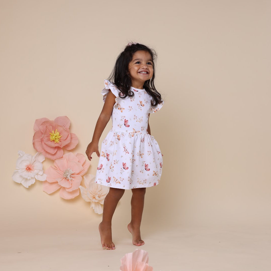 SNUGGLE HUNNY ORGANIC DRESS - BUTTERFLY