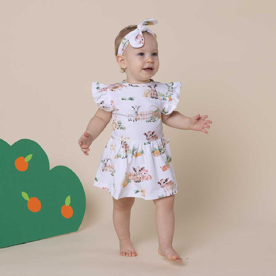 SNUGGLE HUNNY ORGANIC DRESS - FARM