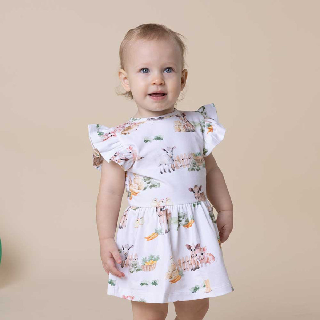 SNUGGLE HUNNY ORGANIC DRESS - FARM