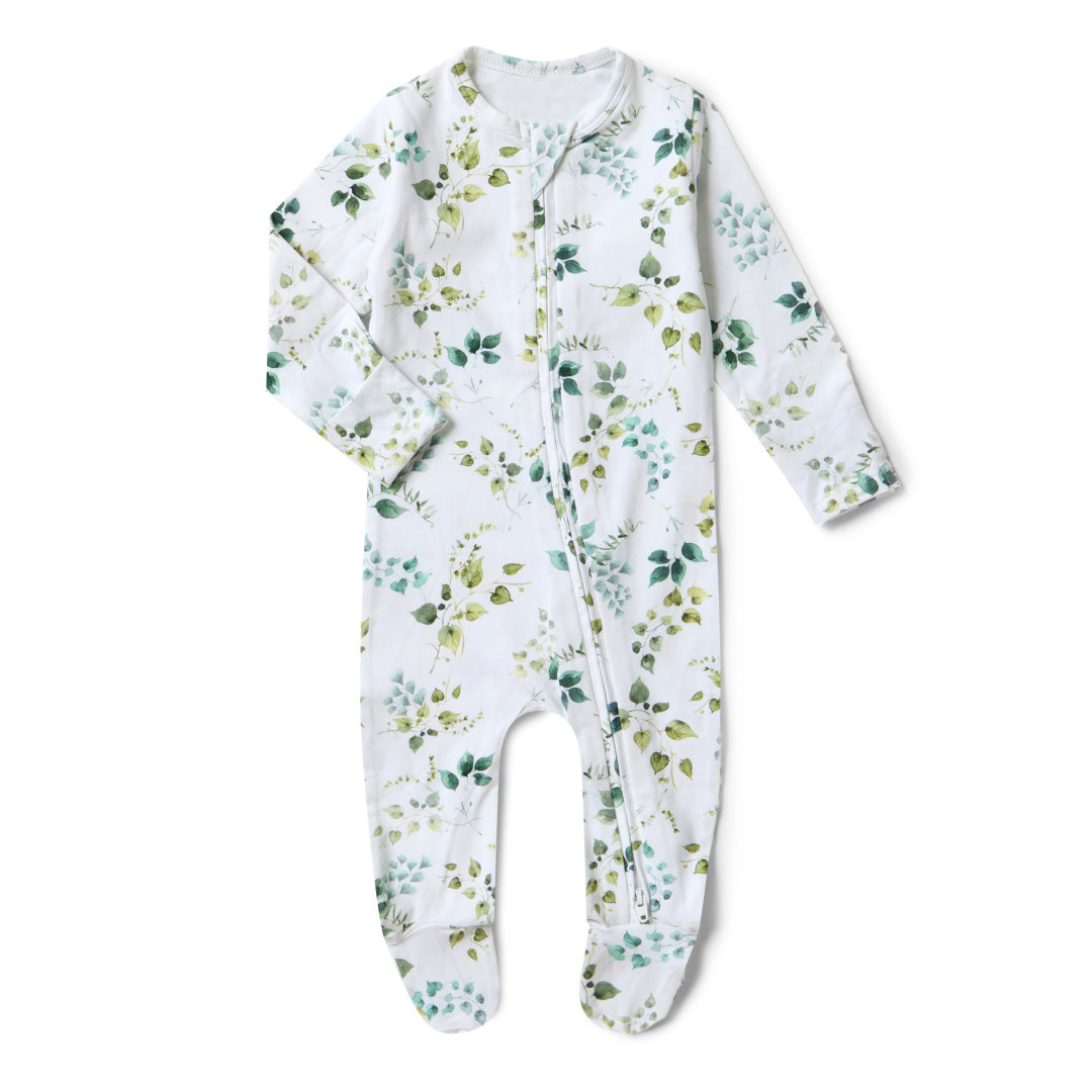 SNUGGLE HUNNY ORGANIC SNUGGLE SLEEPSUIT ZIP FOOTIE - EDEN