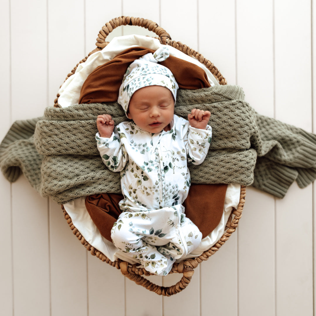 SNUGGLE HUNNY ORGANIC SNUGGLE SLEEPSUIT ZIP FOOTIE - EDEN