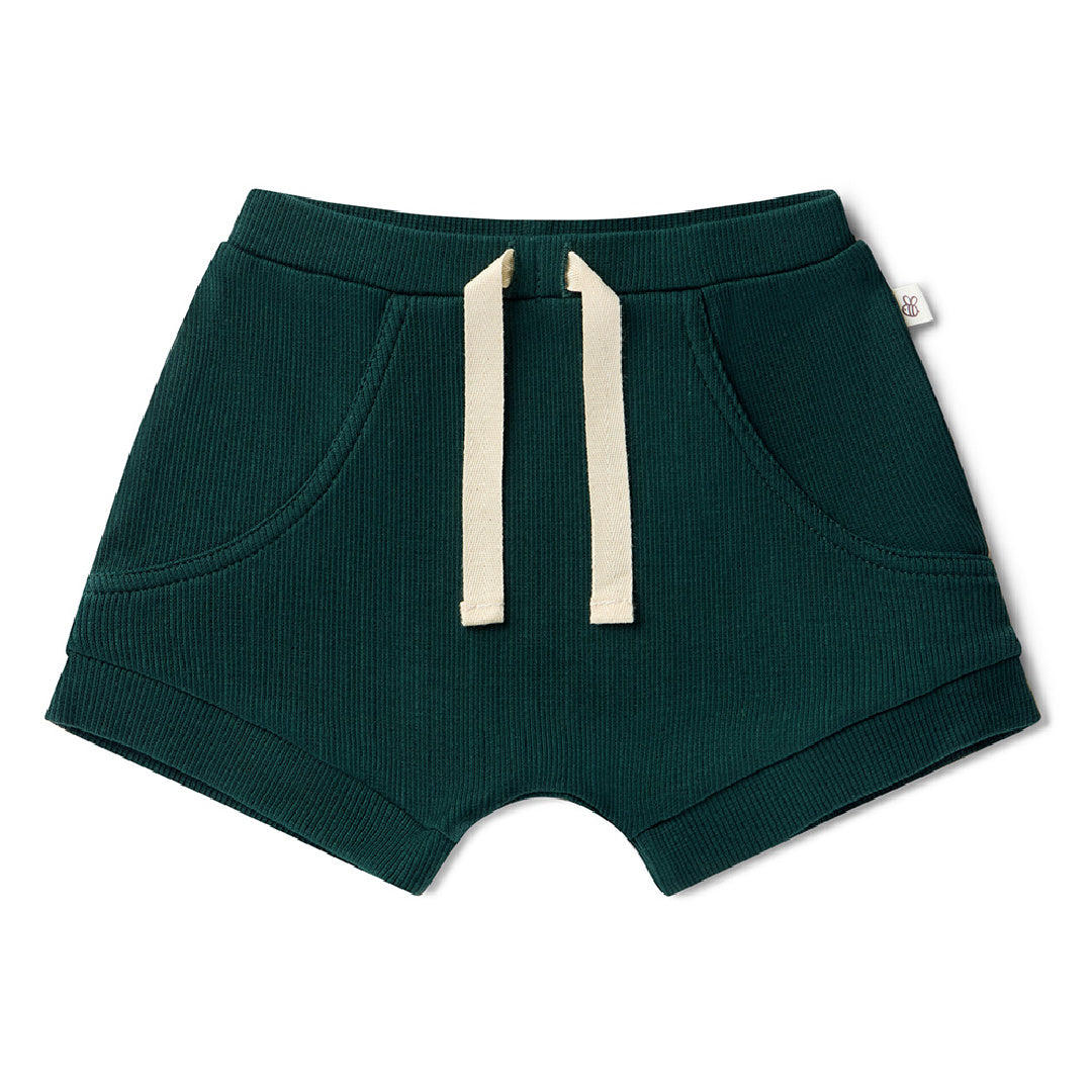 SNUGGLE HUNNY ORGANIC SHORTS - EMERALD