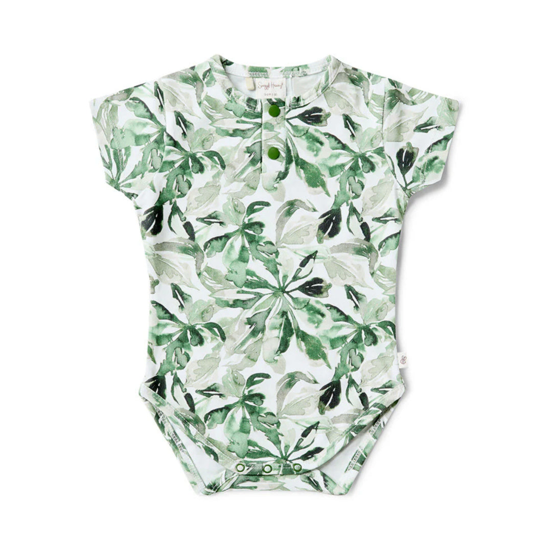 SNUGGLE HUNNY ORGANIC SHORT SLEEVE BODYSUIT - EVERGREEN